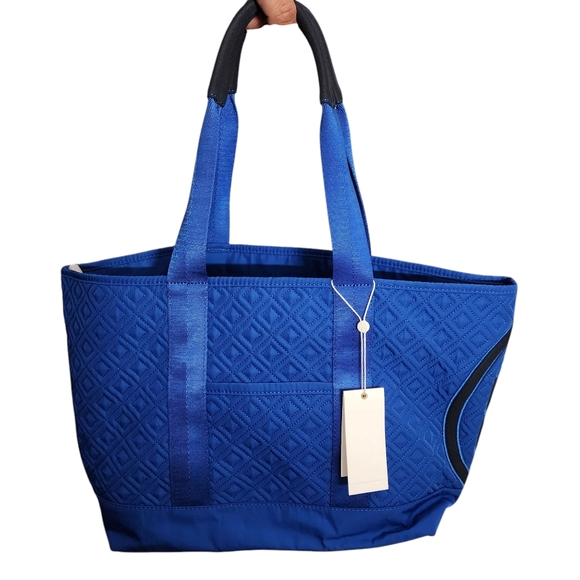 Tory Burch Blue Macaw Nylon Quilted Tote NWT - Picture 2 of 11